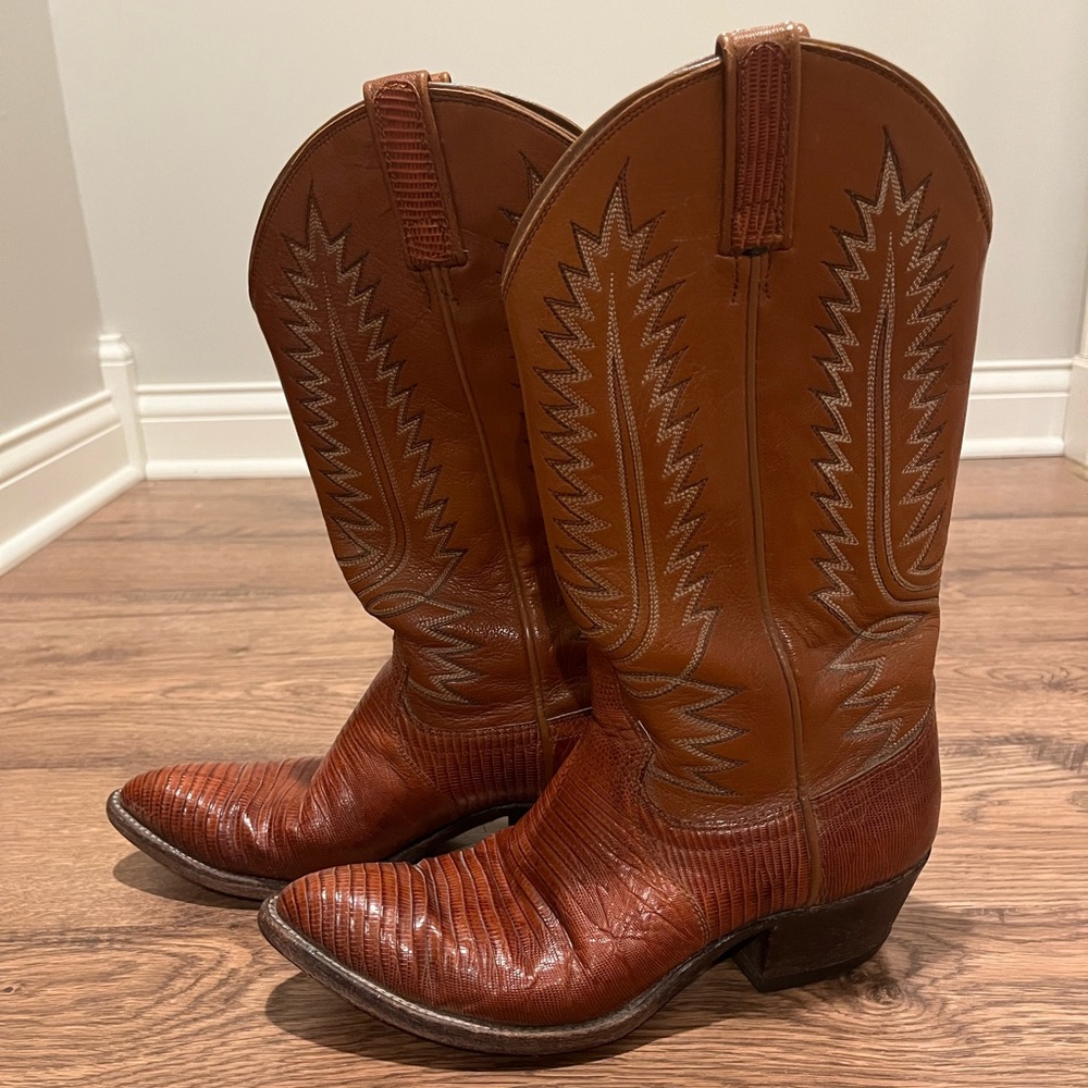 Vintage Dan Post Leather Cowboy Boots Women’s size 8.5
